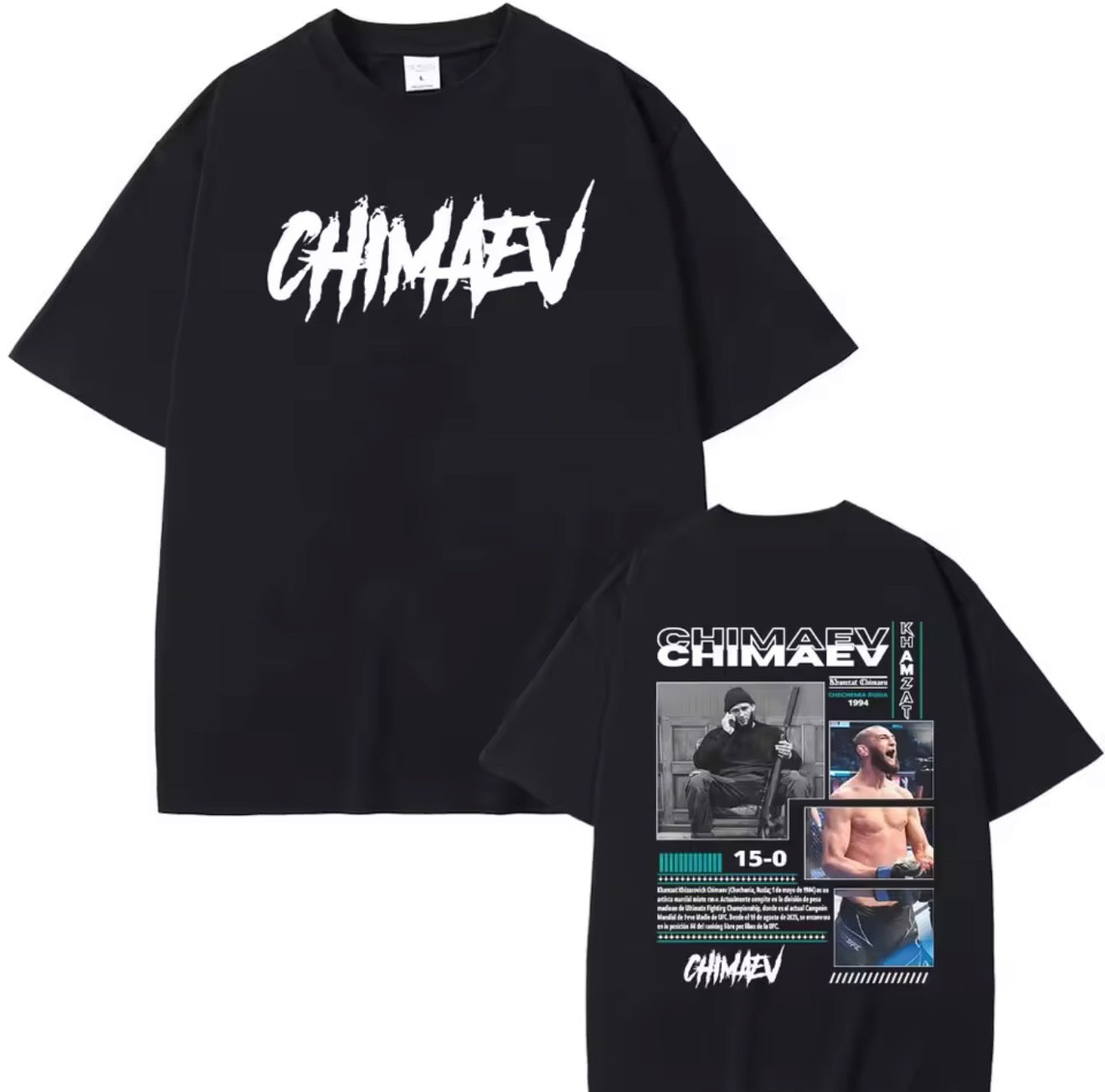 Khamzat Chimaev MMA T Shirt UFC Fighter Streetwear Cotton Comfortable Fit Top